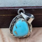 White Water Turquoise 1" 925 Sterling Silver Pendant (REXT49-554)