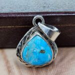 White Water Turquoise 1" 925 Sterling Silver Pendant (REXT49-556)