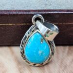 White Water Turquoise 1" 925 Sterling Silver Pendant (REXT49-557)