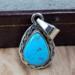 White Water Turquoise 1" 925 Sterling Silver Pendant (REXT49-558)