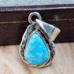 White Water Turquoise 1" 925 Sterling Silver Pendant (REXT49-560)
