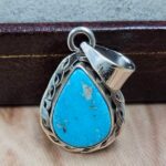 White Water Turquoise 1" 925 Sterling Silver Pendant (REXT49-562)
