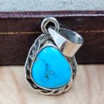 White Water Turquoise 1" 925 Sterling Silver Pendant (REXT49-563)