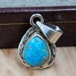 White Water Turquoise 1" 925 Sterling Silver Pendant (REXT49-564)
