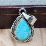 White Water Turquoise 1" 925 Sterling Silver Pendant (REXT49-565)