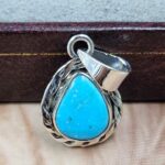 White Water Turquoise 1" 925 Sterling Silver Pendant (REXT49-568)