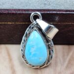 White Water Turquoise 1" 925 Sterling Silver Pendant (REXT49-569)