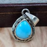 White Water Turquoise 1" 925 Sterling Silver Pendant (REXT49-570)