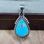 White Water Turquoise 1.25" 925 Sterling Silver Pendant (REXT49-572)