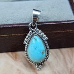 White Water Turquoise 1.25" 925 Sterling Silver Pendant (REXT49-576)