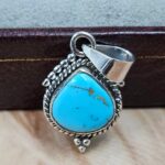 White Water Turquoise 1" 925 Sterling Silver Pendant (REXT49-580)