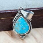 White Water Turquoise 1.25" 925 Sterling Silver Pendant (REXT49-583)