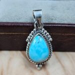 White Water Turquoise 1.25" 925 Sterling Silver Pendant (REXT49-586)