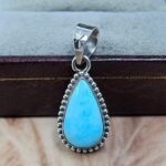 White Water Turquoise 1" 925 Sterling Silver Pendant (REXT21-265)