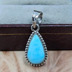 White Water Turquoise 1" 925 Sterling Silver Pendant (REXT21-265)