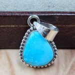 White Water Turquoise 1" 925 Sterling Silver Pendant (REXT21-268)