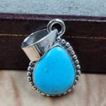 White Water Turquoise 1" 925 Sterling Silver Pendant (REXT21-271)