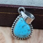 White Water Turquoise 1" 925 Sterling Silver Pendant (REXT21-272)