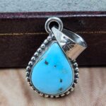 White Water Turquoise 1" 925 Sterling Silver Pendant (REXT21-274)
