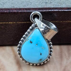 White Water Turquoise 1" 925 Sterling Silver Pendant (REXT21-274)