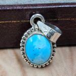 White Water Turquoise 1" 925 Sterling Silver Pendant (REXT21-276)