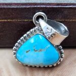 White Water Turquoise 1" 925 Sterling Silver Pendant (REXT21-277)