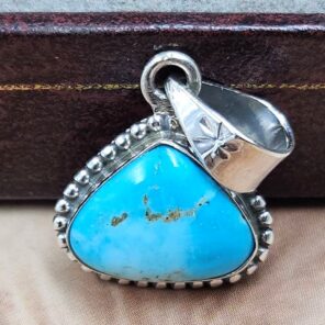 White Water Turquoise 1" 925 Sterling Silver Pendant (REXT21-277)