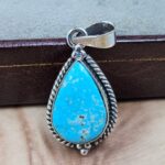 White Water Turquoise 1.25" 925 Sterling Silver Pendant (REXT21-280)