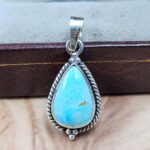 White Water Turquoise 1.25" 925 Sterling Silver Pendant (REXT21-289)