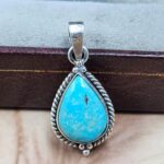 White Water Turquoise 1.25" 925 Sterling Silver Pendant (REXT21-290)