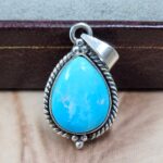 White Water Turquoise 1.25" 925 Sterling Silver Pendant (REXT21-291)