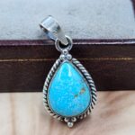White Water Turquoise 1.25" 925 Sterling Silver Pendant (REXT21-294)
