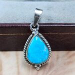 White Water Turquoise 1.25" 925 Sterling Silver Pendant (REXT21-295)