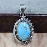 White Water Turquoise 925 Sterling Silver Pendant (REXT8-237)