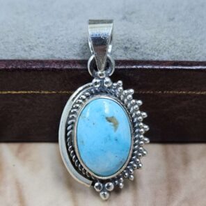 White Water Turquoise 925 Sterling Silver Pendant (REXT8-237)