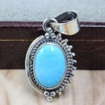 White Water Turquoise 925 Sterling Silver Pendant (REXT8-248)