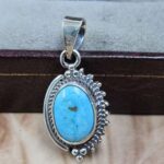 White Water Turquoise 925 Sterling Silver Pendant (REXT8-241)