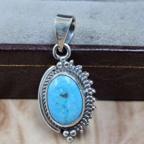 White Water Turquoise 925 Sterling Silver Pendant (REXT8-241)