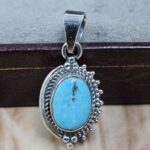 White Water Turquoise 925 Sterling Silver Pendant (REXT8-250)