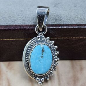 White Water Turquoise 925 Sterling Silver Pendant (REXT8-250)