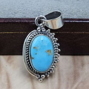 White Water Turquoise 925 Sterling Silver Pendant (REXT8-236)
