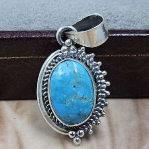 White Water Turquoise 925 Sterling Silver Pendant (REXT8-244)