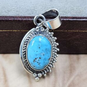 White Water Turquoise 925 Sterling Silver Pendant (REXT8-234)