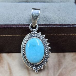 White Water Turquoise 925 Sterling Silver Pendant (REXT8-238)