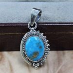 White Water Turquoise 925 Sterling Silver Pendant (REXT8-242)