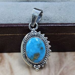 White Water Turquoise 925 Sterling Silver Pendant (REXT8-242)