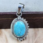 White Water Turquoise 925 Sterling Silver Pendant (REXT8-243)