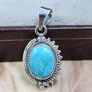 White Water Turquoise 925 Sterling Silver Pendant (REXT8-243)