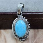 White Water Turquoise 925 Sterling Silver Pendant (REXT8-247)