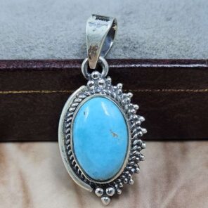 White Water Turquoise 925 Sterling Silver Pendant (REXT8-247)